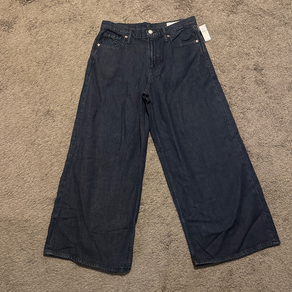GAP Mid Rise UltraSoft Baggy Jeans - Deep Blue